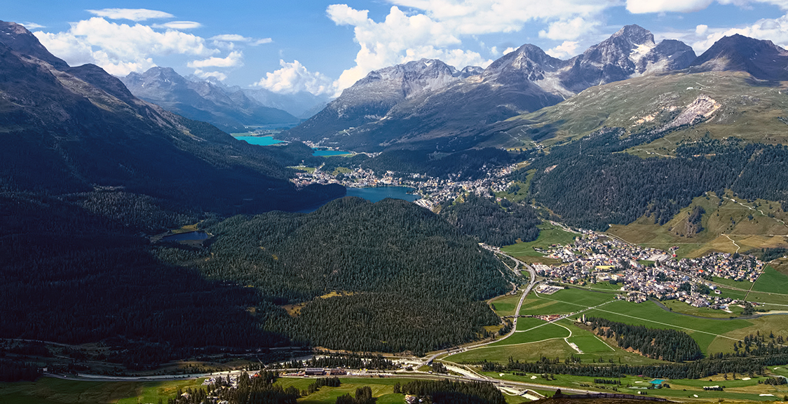 Engadin Valley in Switzerland